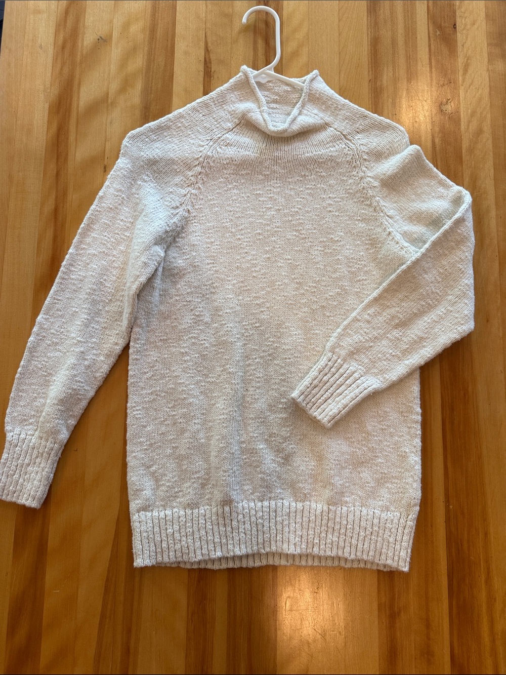 L.L. Bean Cream Cowl-Neck Sweater